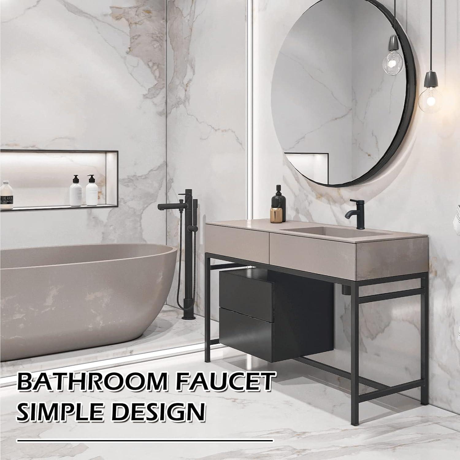 Single Hole Faucet Single-handle Bathroom Faucet with Drain Assembly