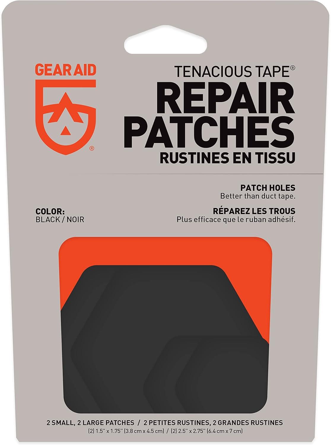 Gear Aid Tenacious Tape Peel And Stick Outdoor Gear Repair Patches - Black