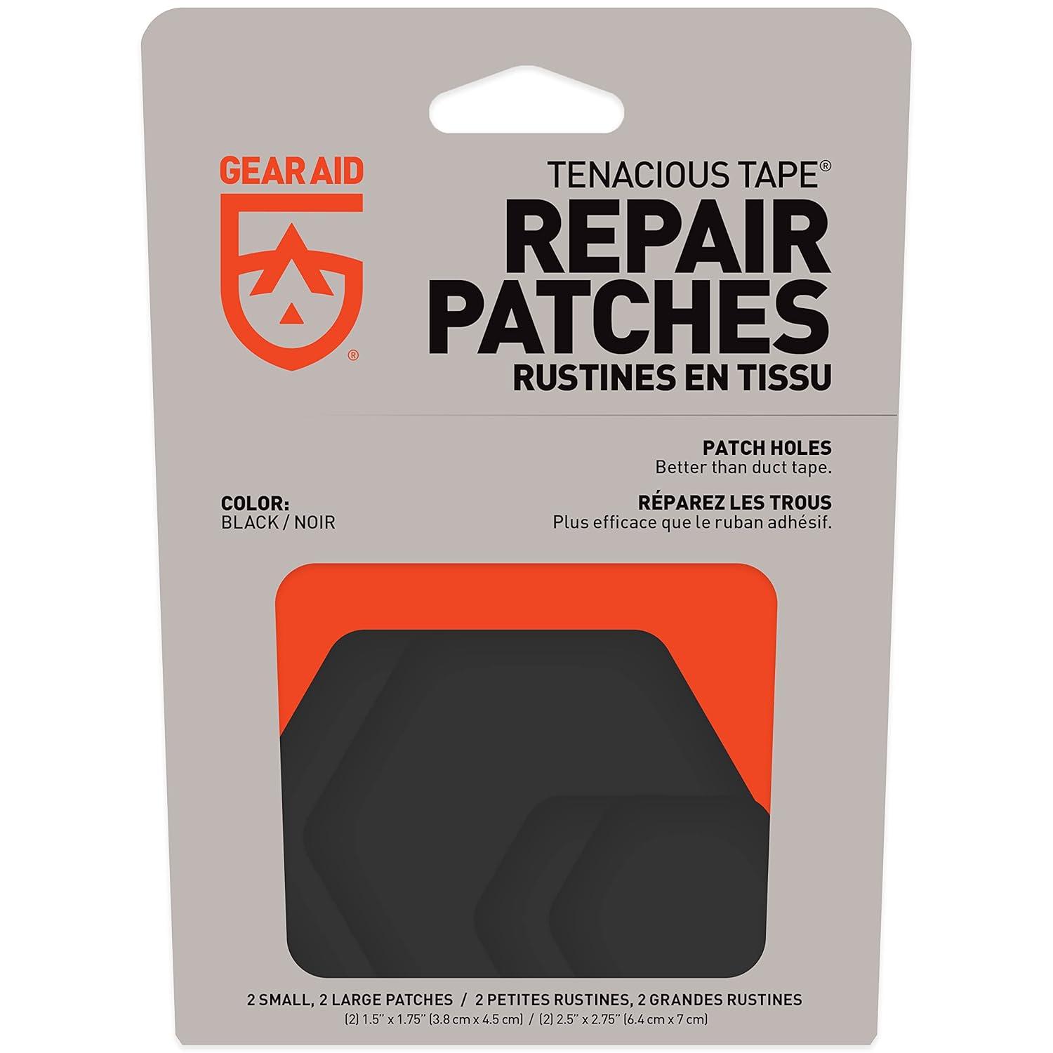 Gear Aid Tenacious Tape Peel And Stick Outdoor Gear Repair Patches - Black