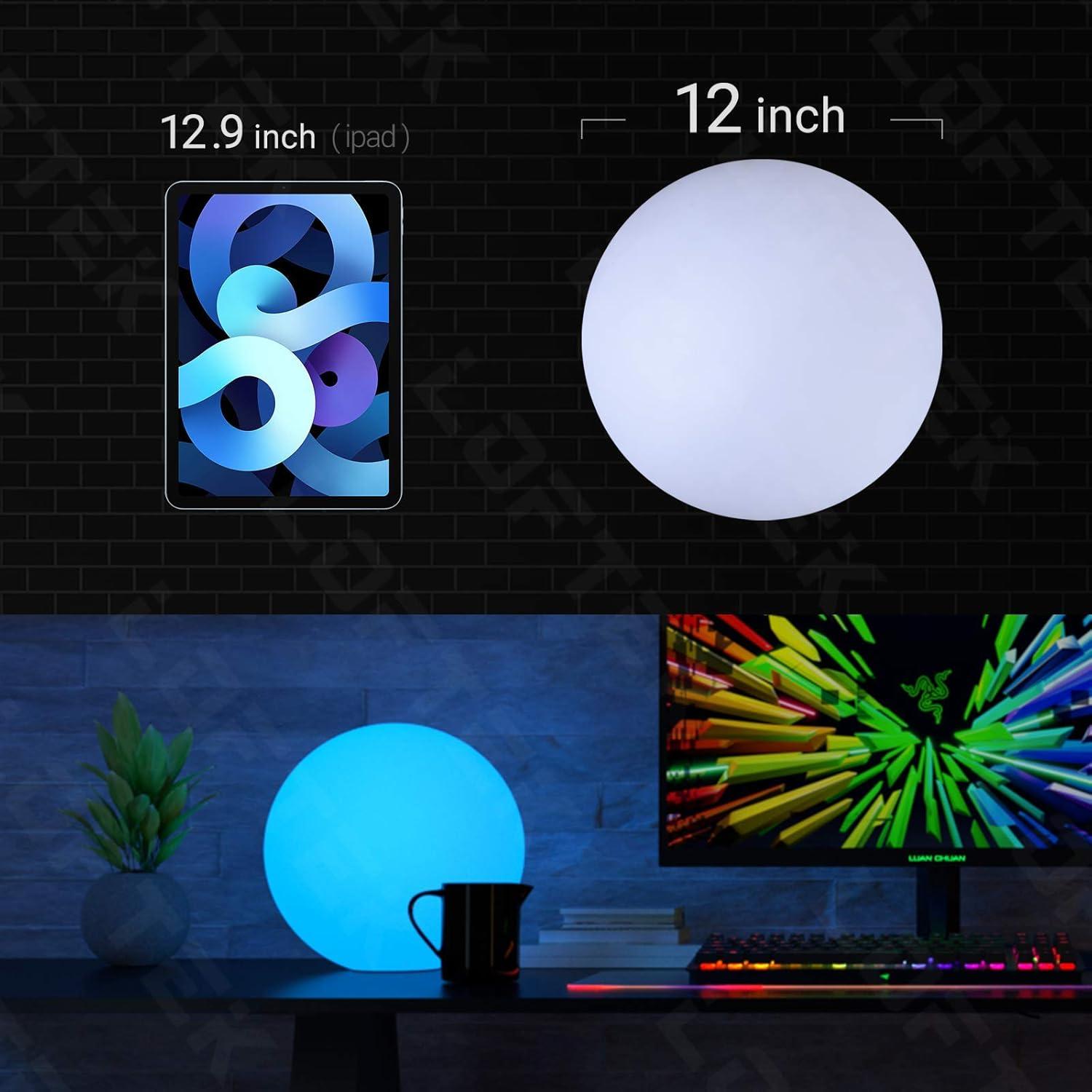 LOFTEK 12-inch LED Dimmable Light Ball: Waterproof Floating Pool Lights with Remote, 16 Colors Sphere Night Light, Cordless & Fast Chargeable, Sensory Toys for Kids, Home, Party, Pool Decor