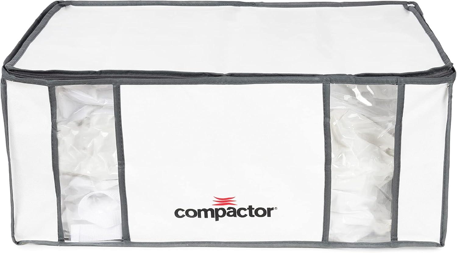 Compactor XXL, Vacuum Storage Bags, Vacuum Seal Bags for Clothing with Semi-Rigid Box, Cube Storage Organizer for Comforters & Blankets