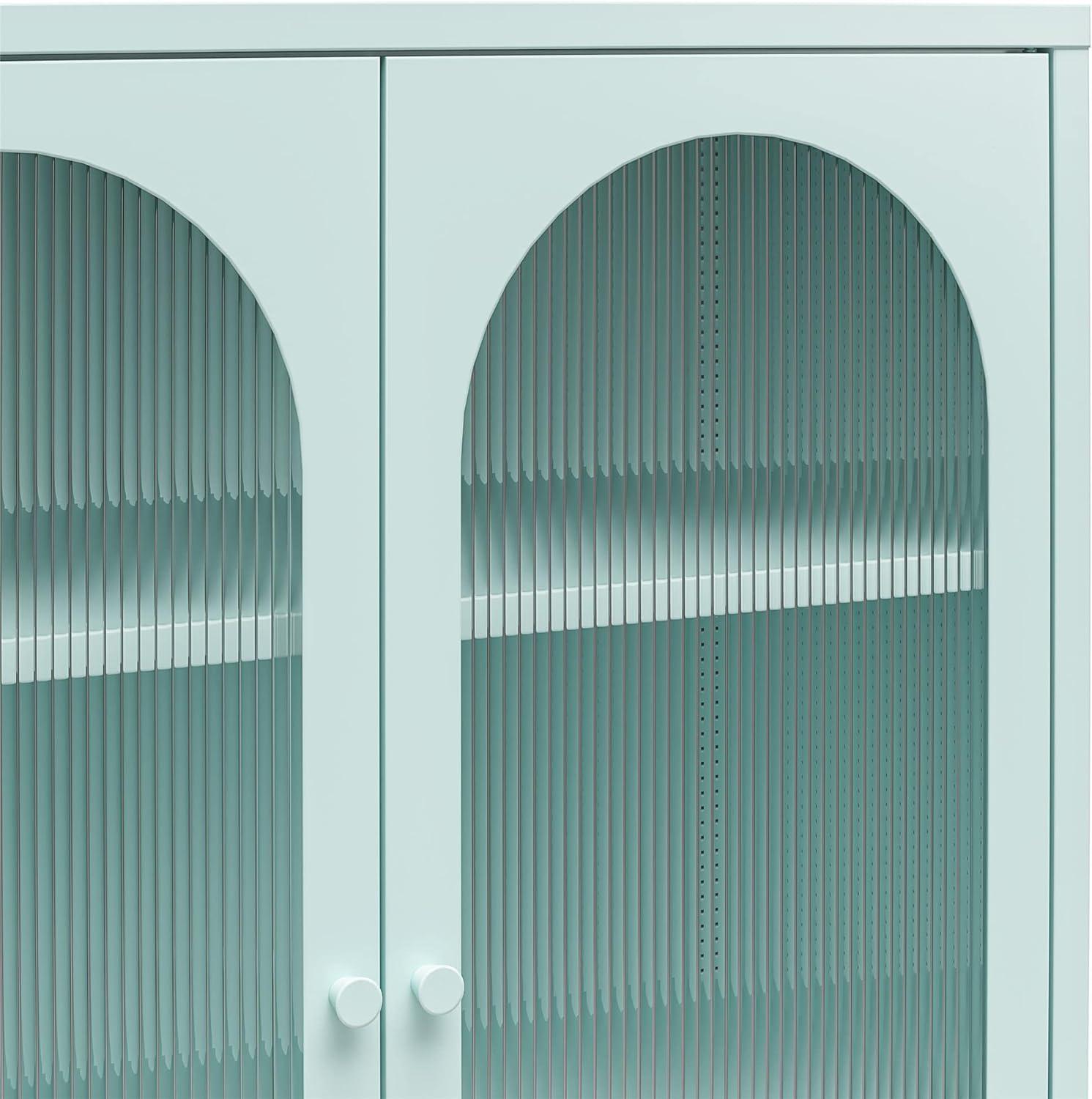 Luna 25.2'' Tall Accent Cabinet with Fluted Glass