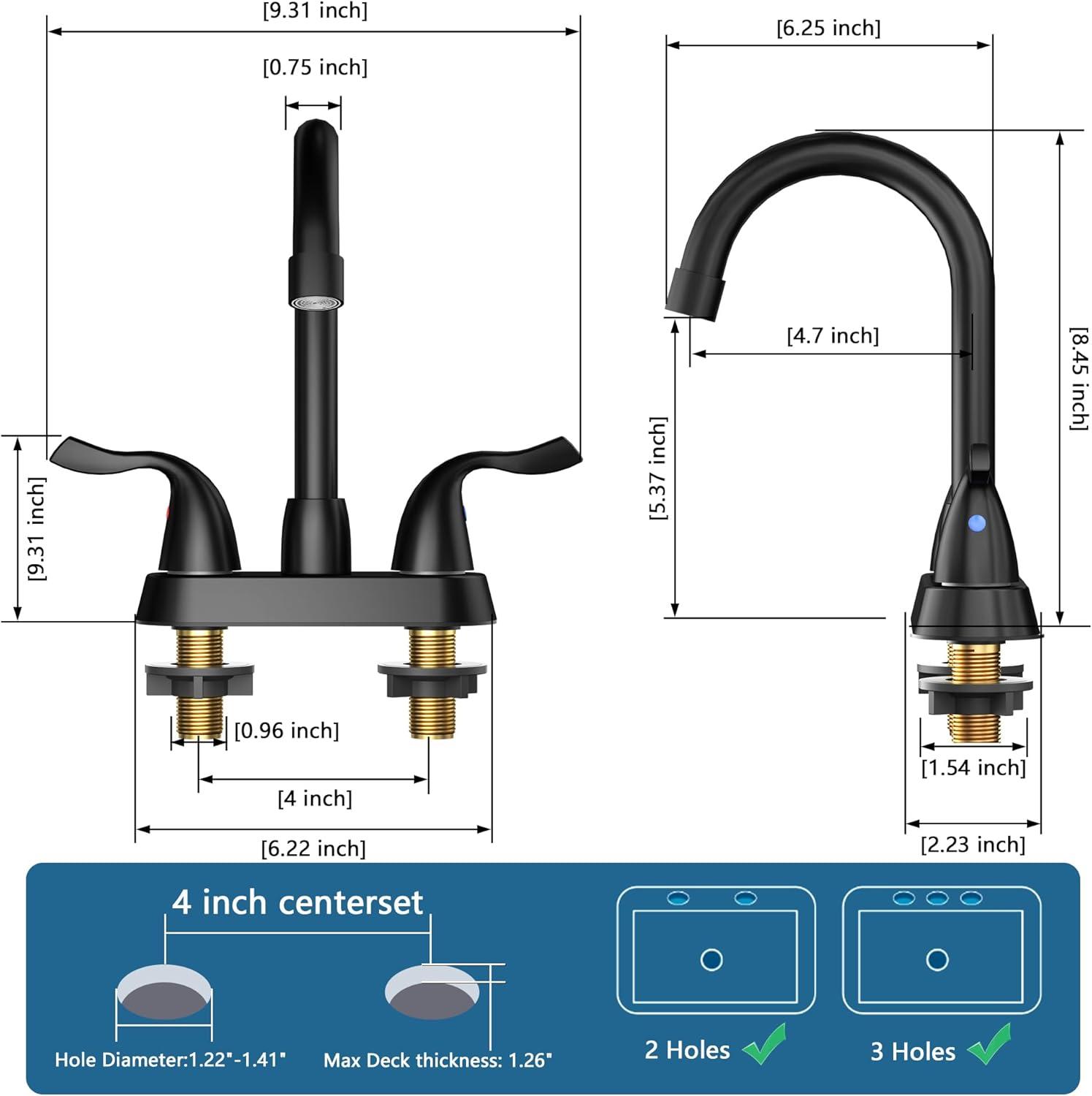 Matte Black Stainless Steel Mid Arc Bathroom Faucet with Lever Handle