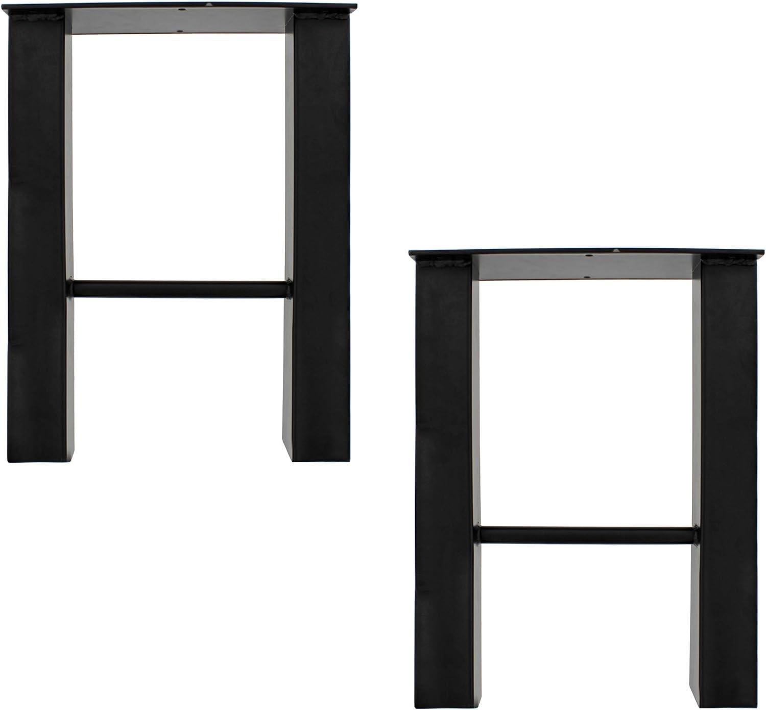 7Penn Industrial Metal Outdoor Table Legs in Black 2pk - 16 Inch Steel Legs