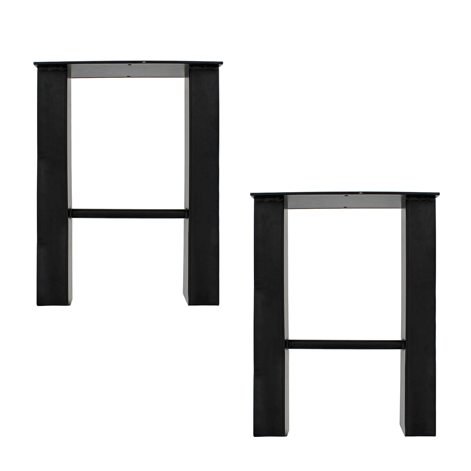 7Penn Industrial Metal Outdoor Table Legs in Black 2pk - 16 Inch Steel Legs