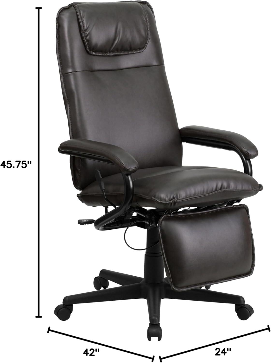 Flash Furniture High Back LeatherSoft Executive Reclining Ergonomic Swivel Office Chair with Arms