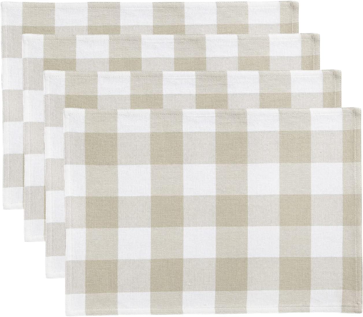 Elrene Farmhouse Living Buffalo Check Placemats, Set of 4 - 13" x 19" - Elrene Home Fashions