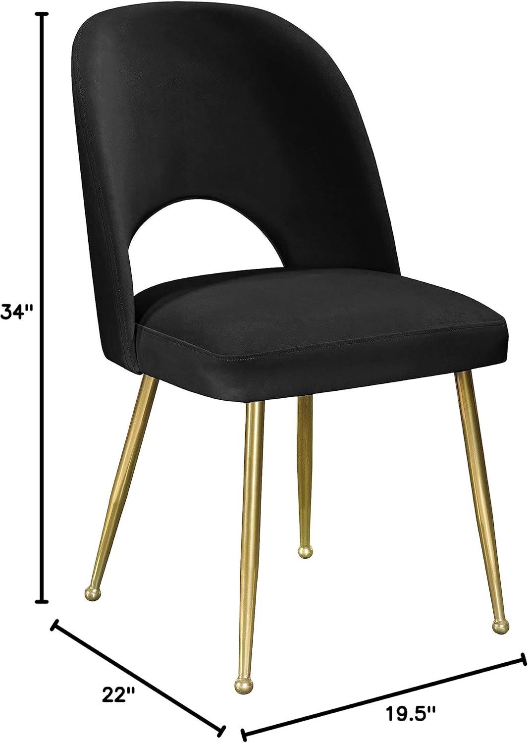 Meridian Furniture Logan Black Velvet Dining Chair (Set of 2)