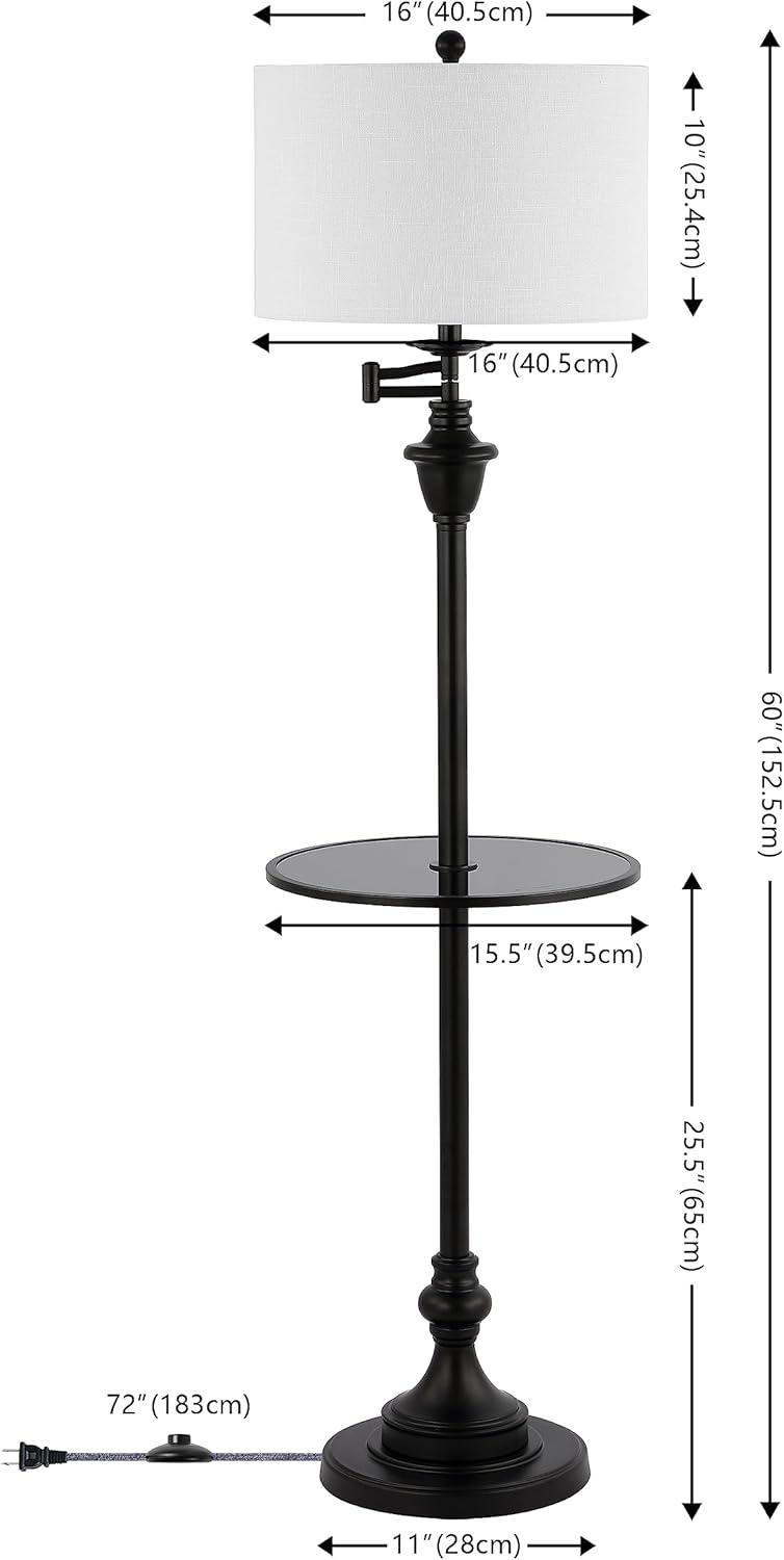 Rephen 60'' Black LED Swing Arm Floor Lamp with USB