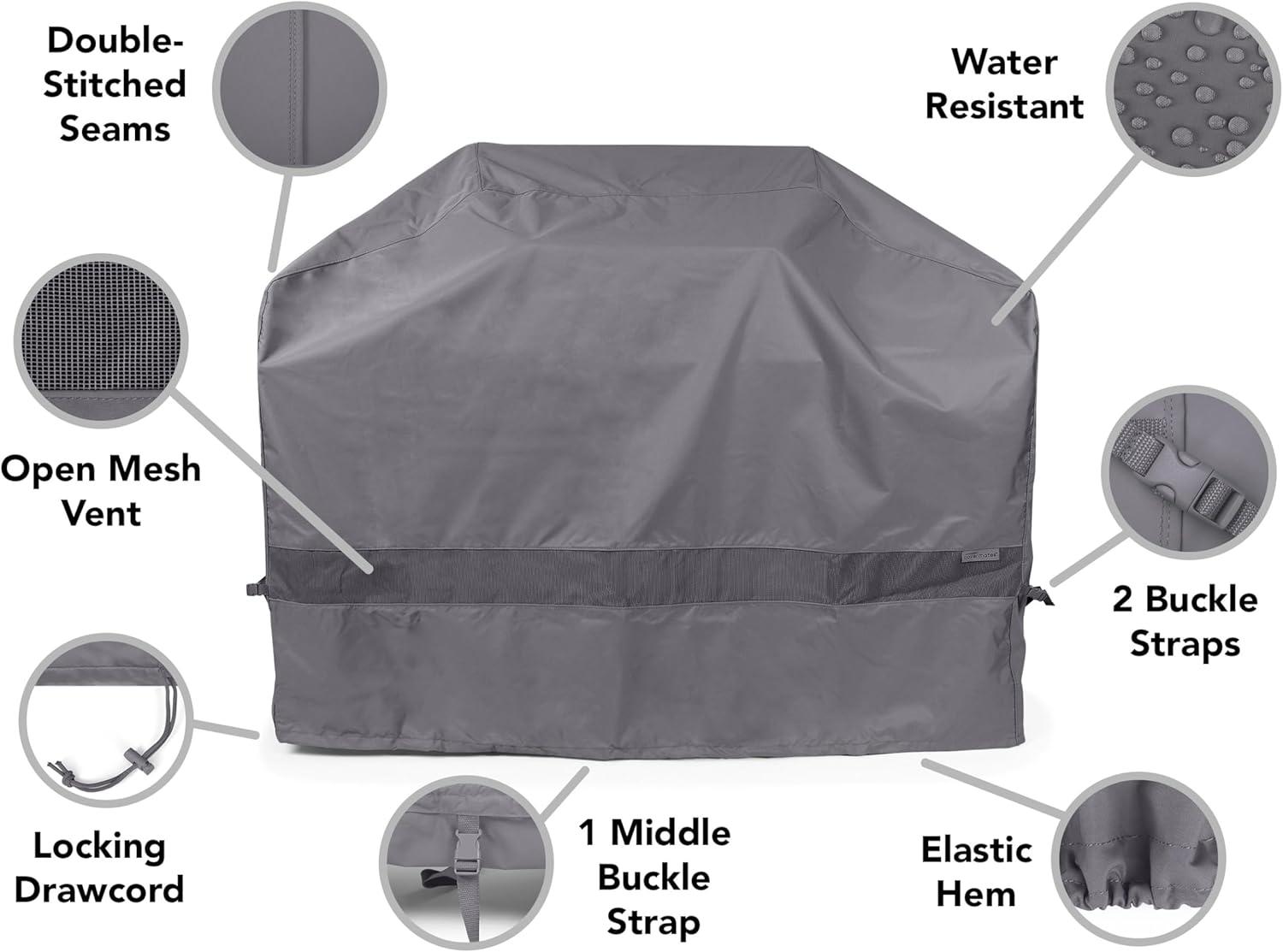 KeLiang Grill Cover - Weather Resistant Outdoor Cover, Heavy Duty BBQ Covers for Large Outdoor Kitchen, 300D Polyester, 66W x 26D x 45H, Charcoal