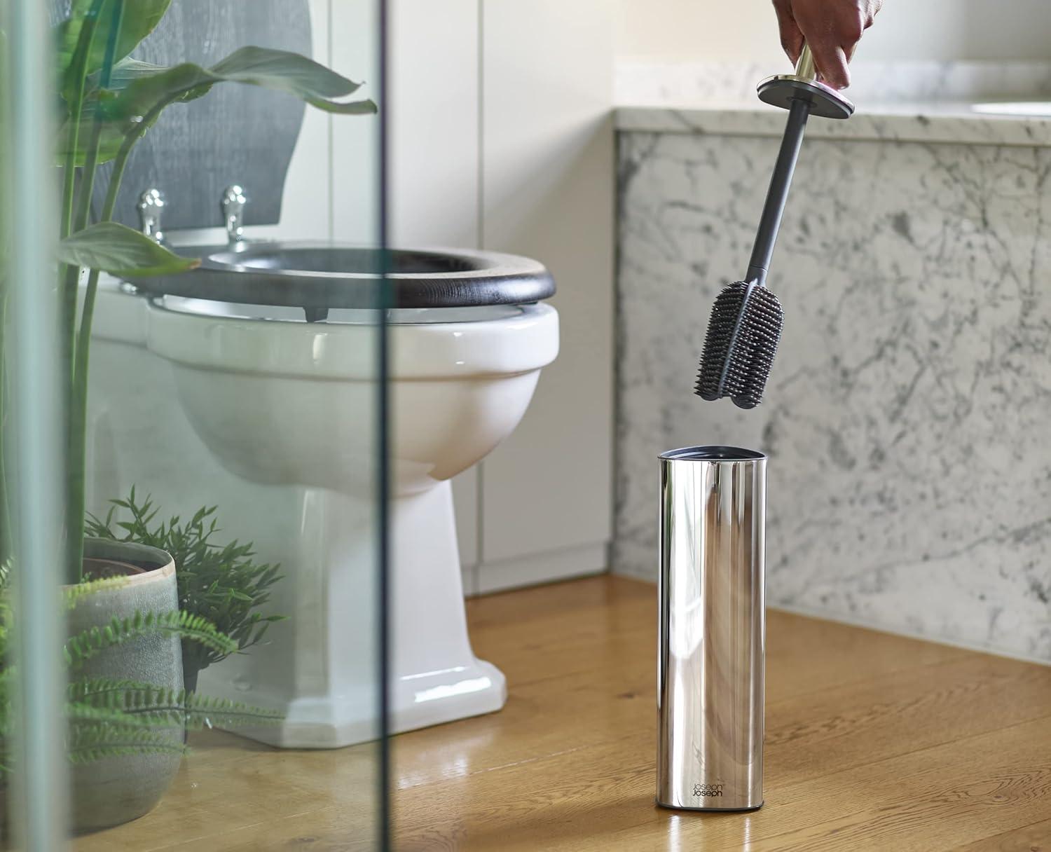 Joseph Joseph Joseph Joseph Flex Luxe Toilet Brush with Stainless Steel Finish