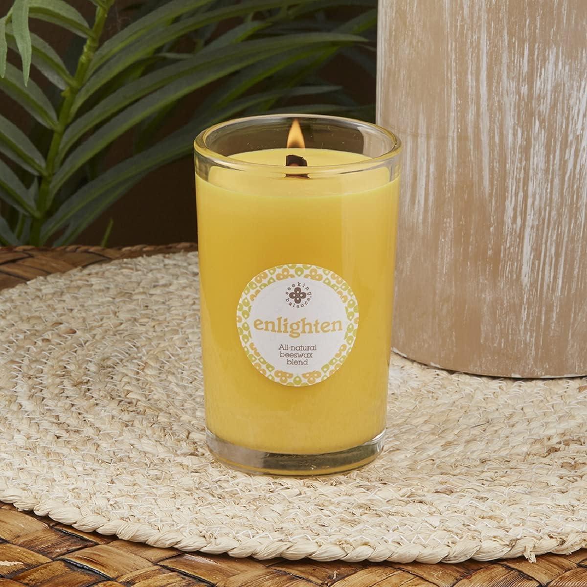 Enlighten Cedar Verbena Scented Beeswax Jar Candle