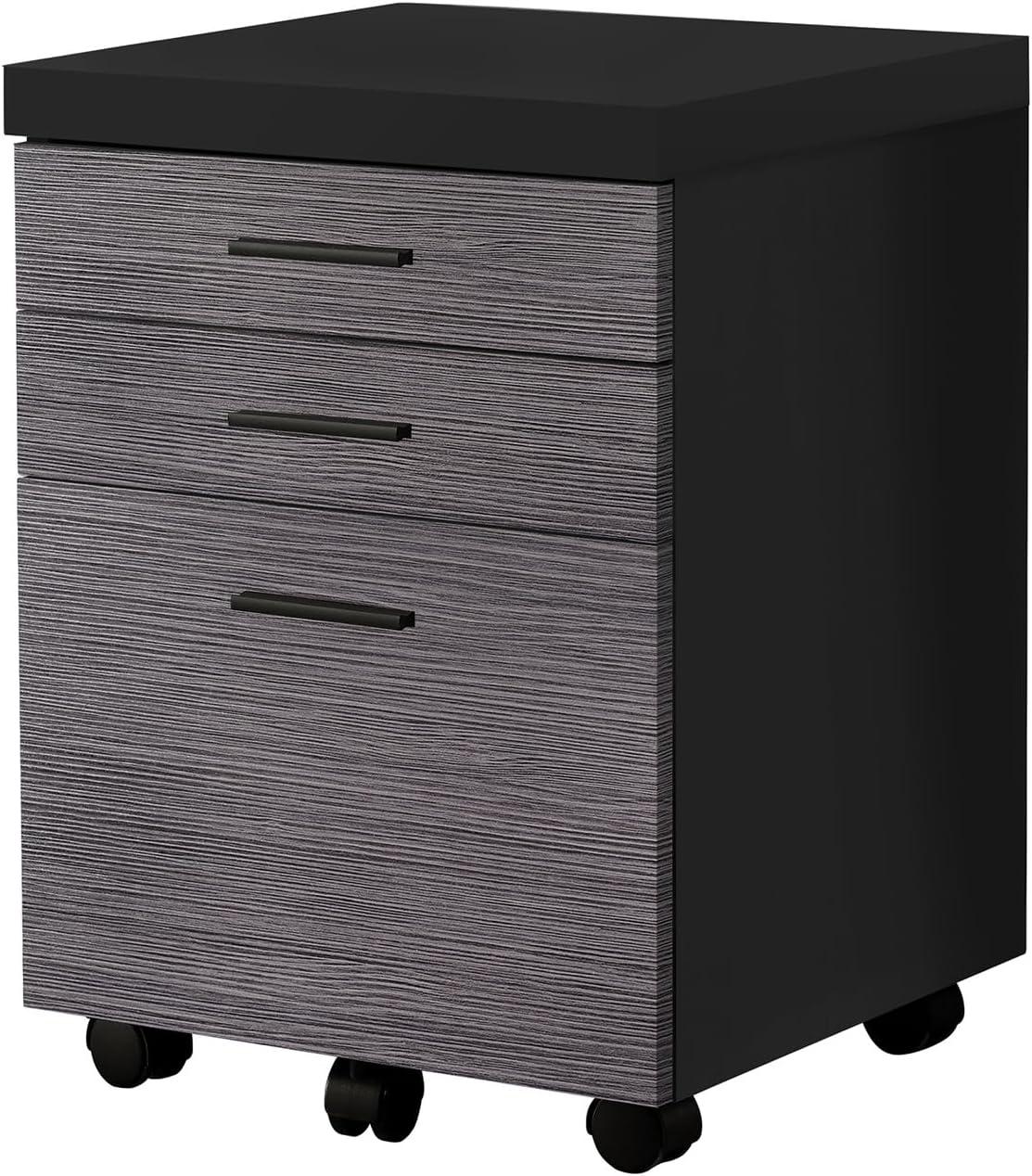 File Cabinet Rolling Mobile Printer Stand Office Work Laminate Black