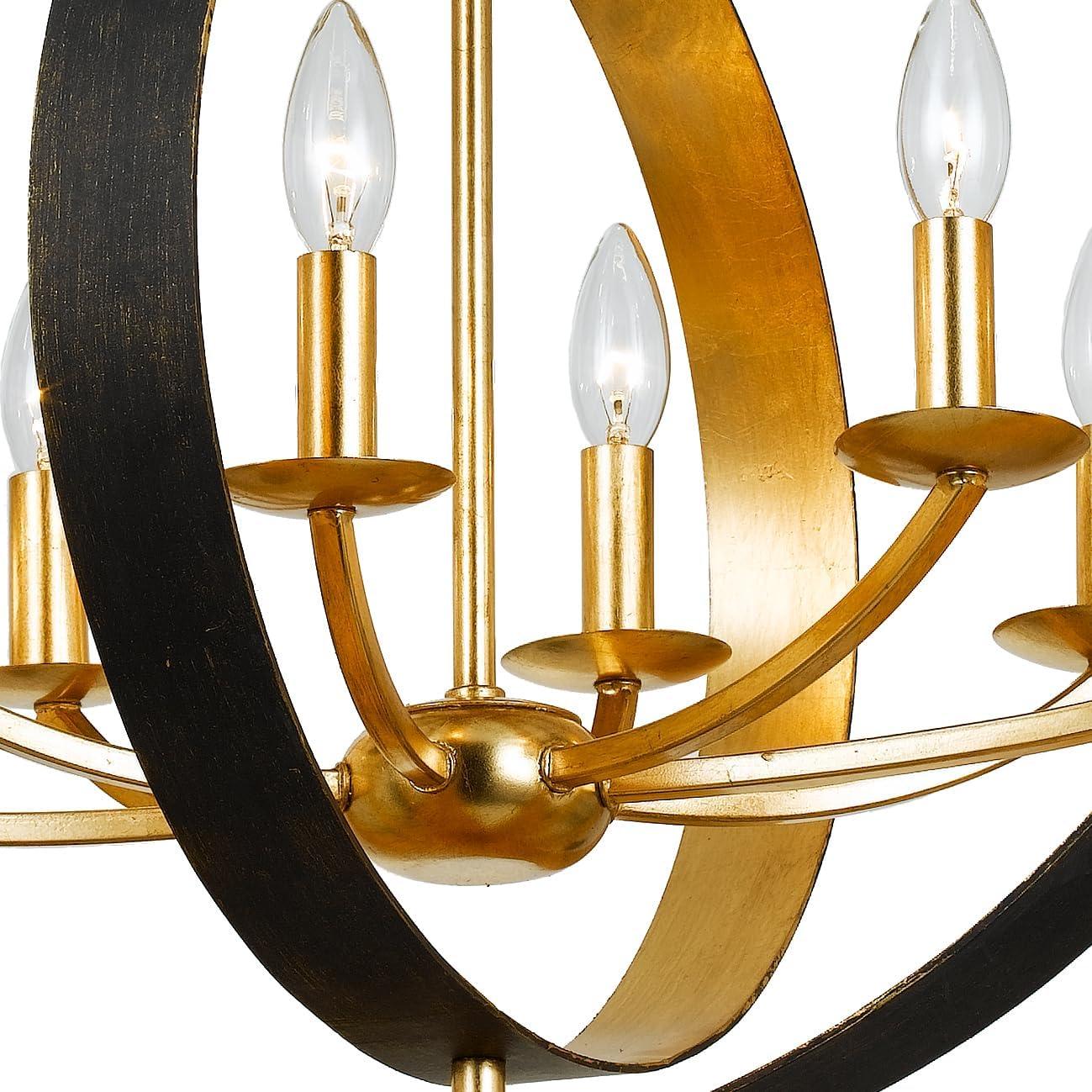 588-EB-GA-Crystorama Lighting-Luna - Eight Light Oval Chandelier-English Bronze/Antique Gold Finish    -Traditional Installation
