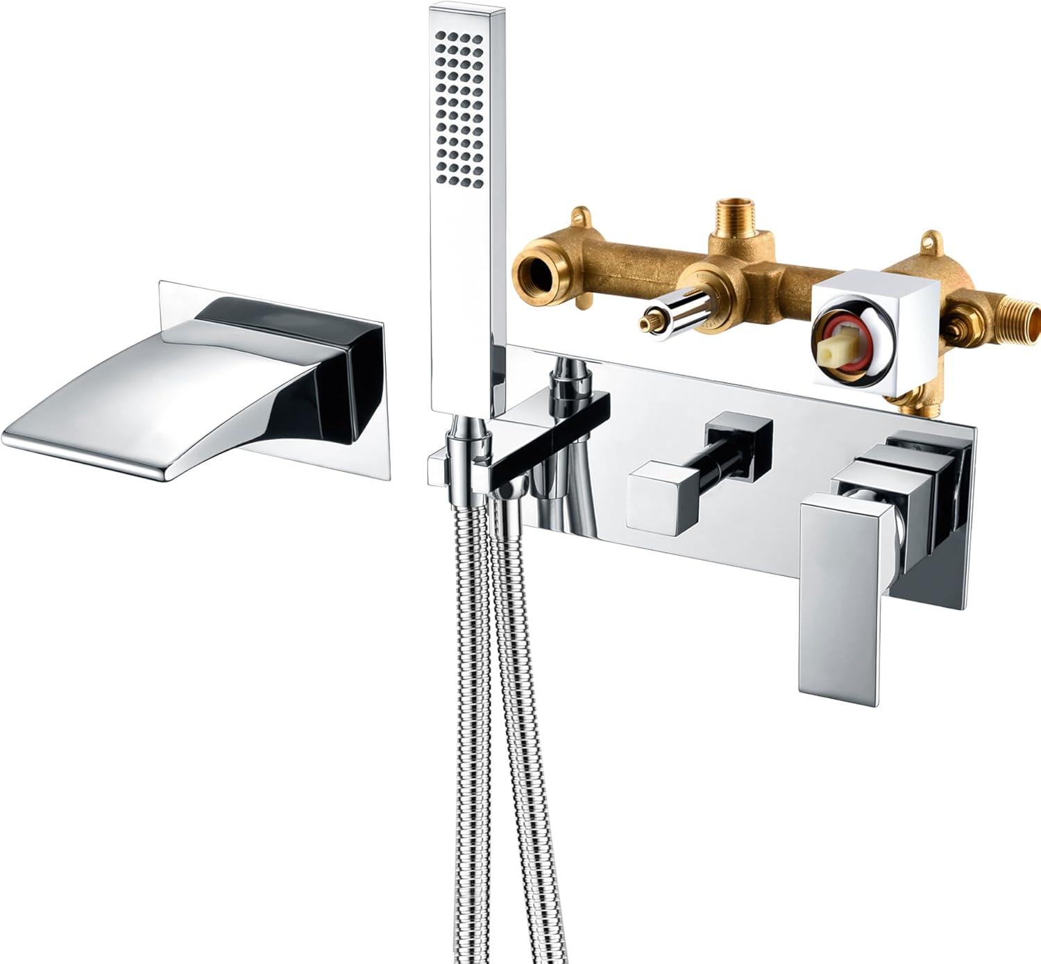 1 Handle Bathroom Waterfall Faucet with Diverter