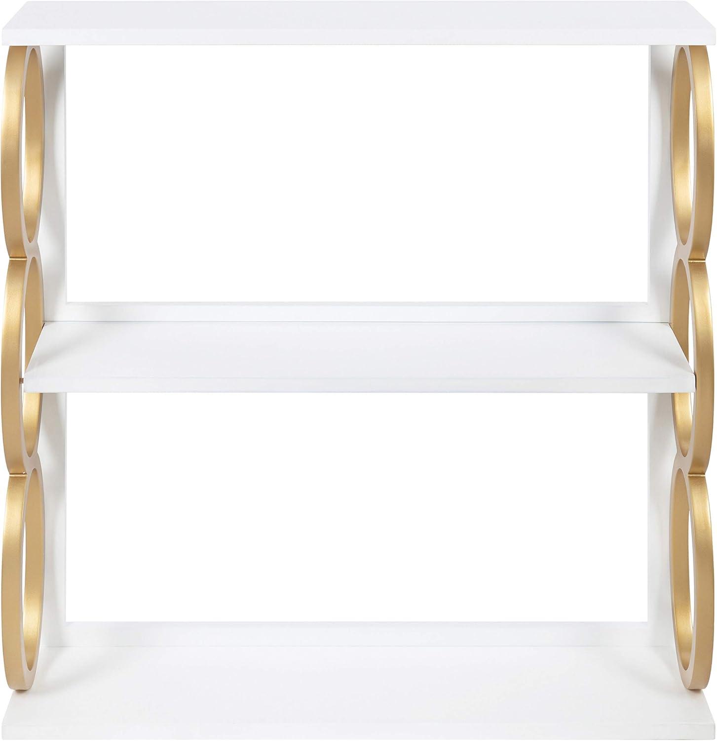 28" x 8" x 31" Ring Wooden 3-Tier Shelf White - Kate & Laurel All Things Decor: Mid-Century Storage Display