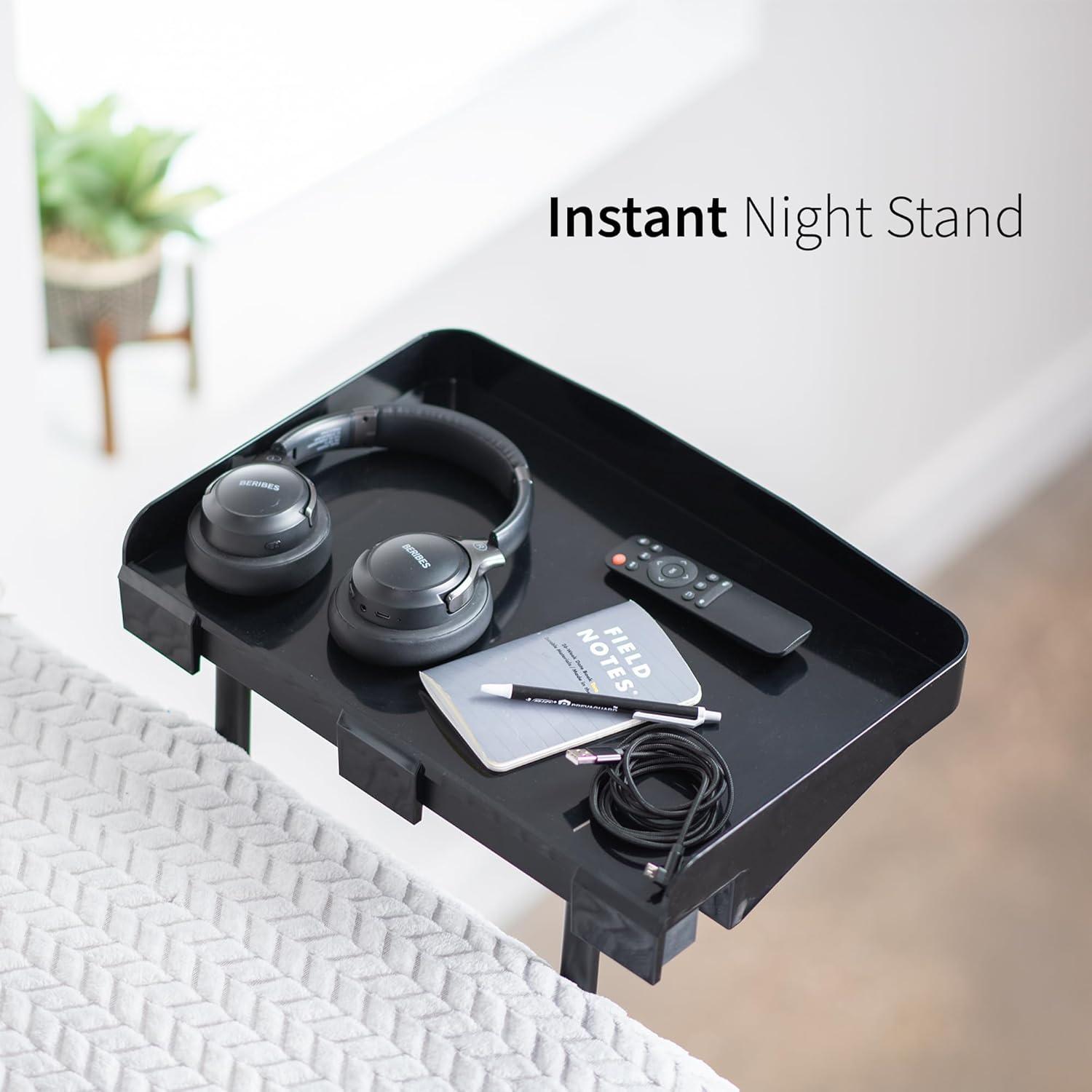 SideKiix Black Bedside Nightstand Shelf for Bunk Beds & Bed Frames, 17" x 11" Tray