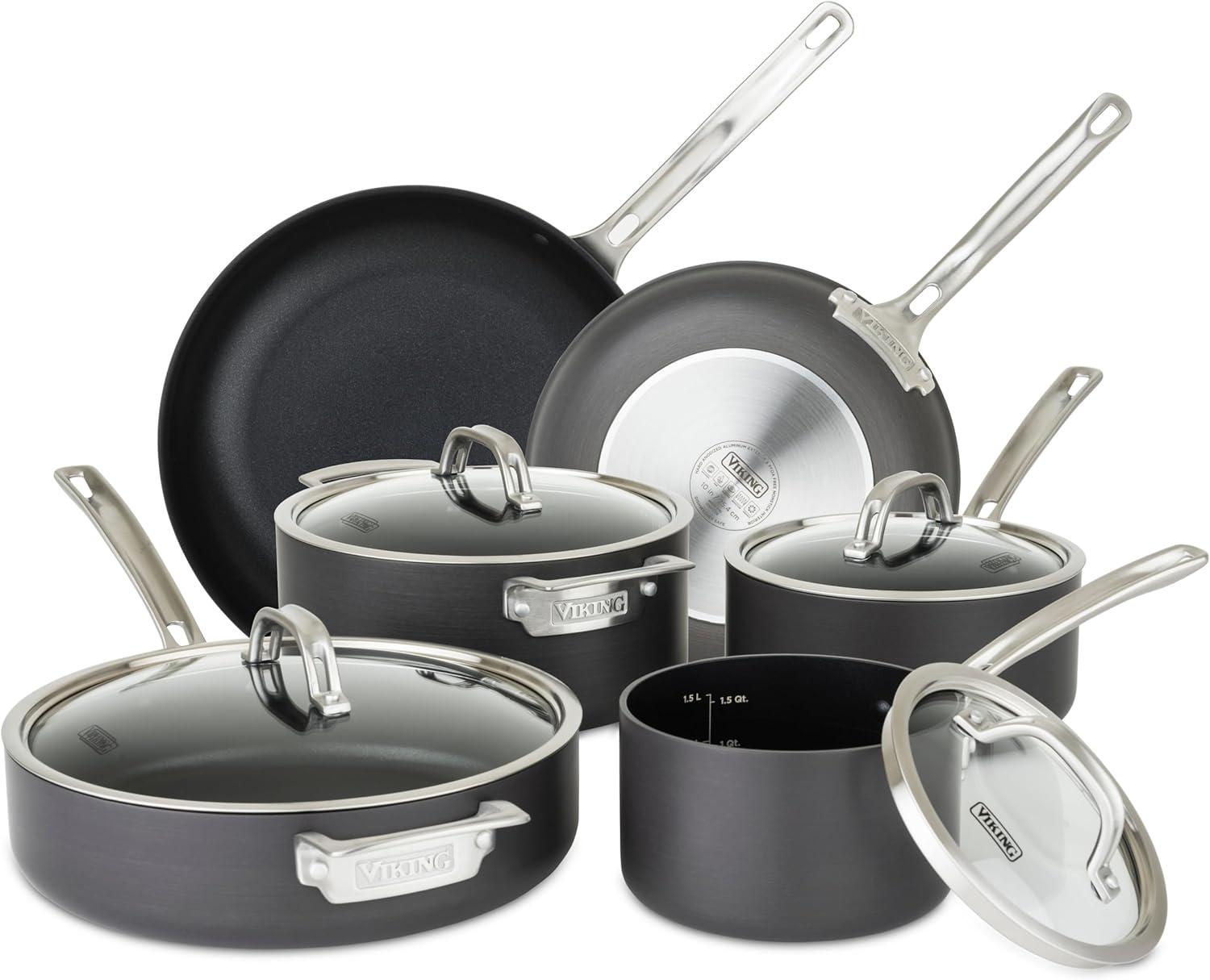 Viking Hard-Anodized Non-Stick 10-Piece Cookware Set