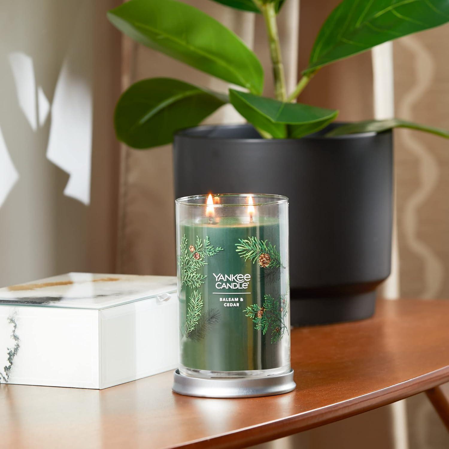 Balsam & Cedar Scented Soy Tumbler Candle with Tin Lid