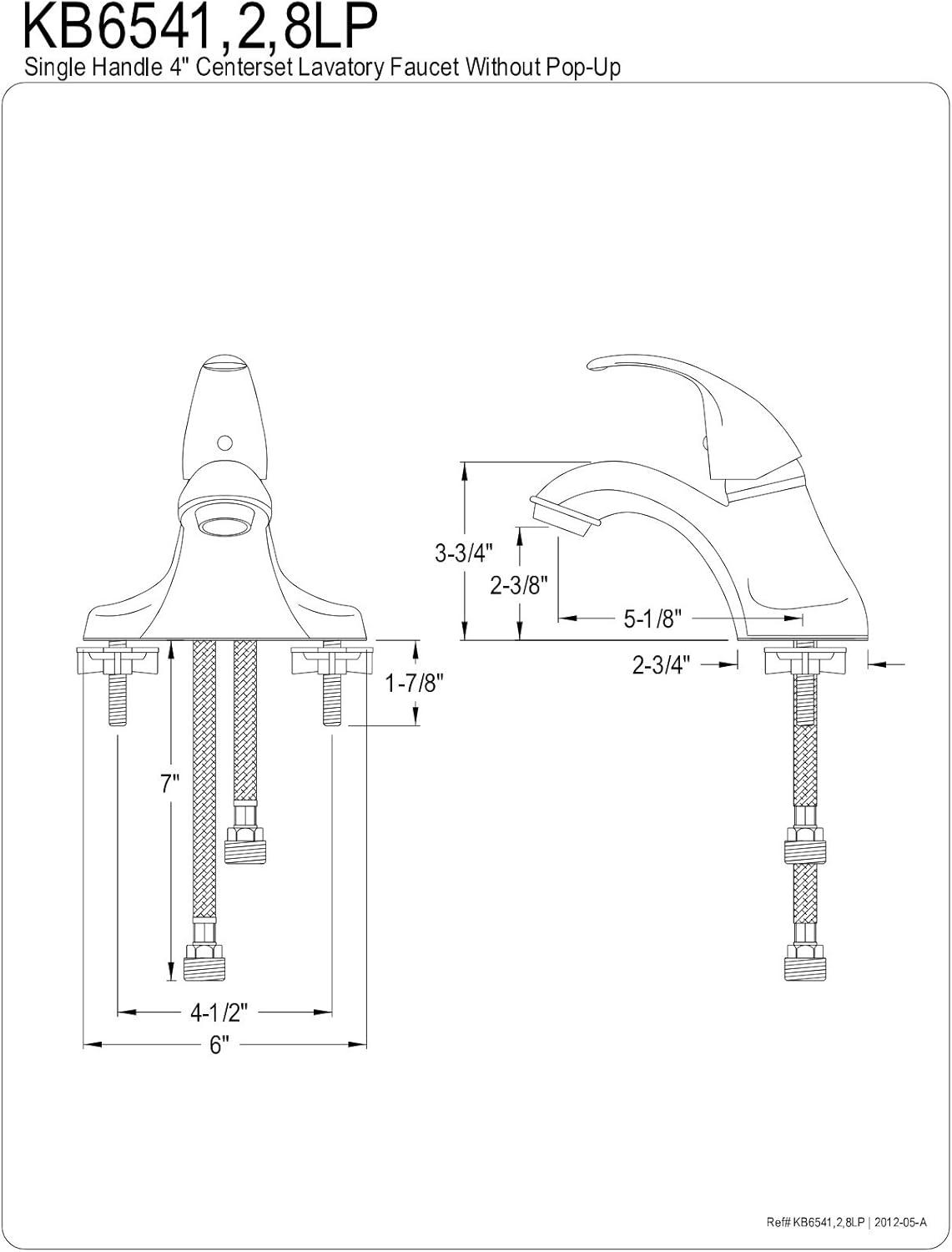 Kingston Brass Legacy Single-Handle 3-Hole Deck Mount 4" Centerset Bathroom Faucet