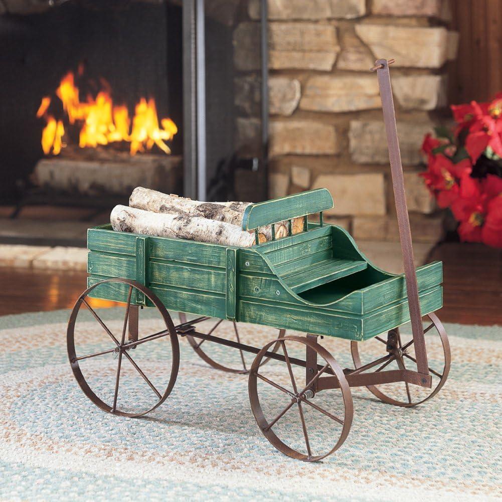 Collections Etc  Wagon Decorative Garden Planter NO SIZE Green