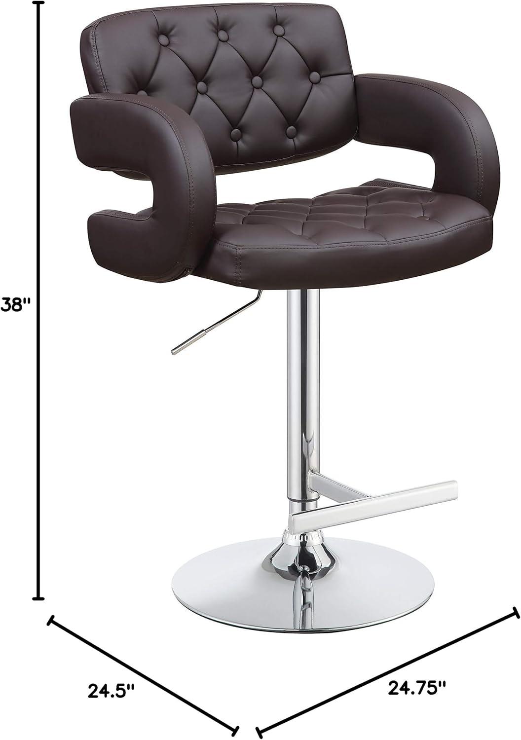 Brandi Adjustable Bar Stool Chrome and Brown