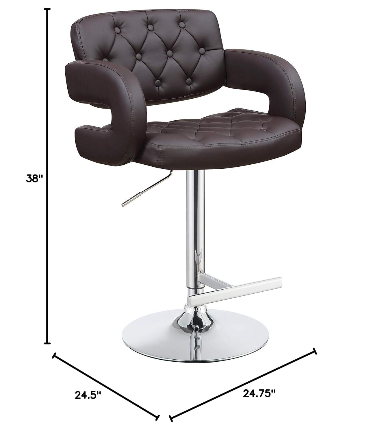 Brandi Adjustable Bar Stool Chrome and Brown