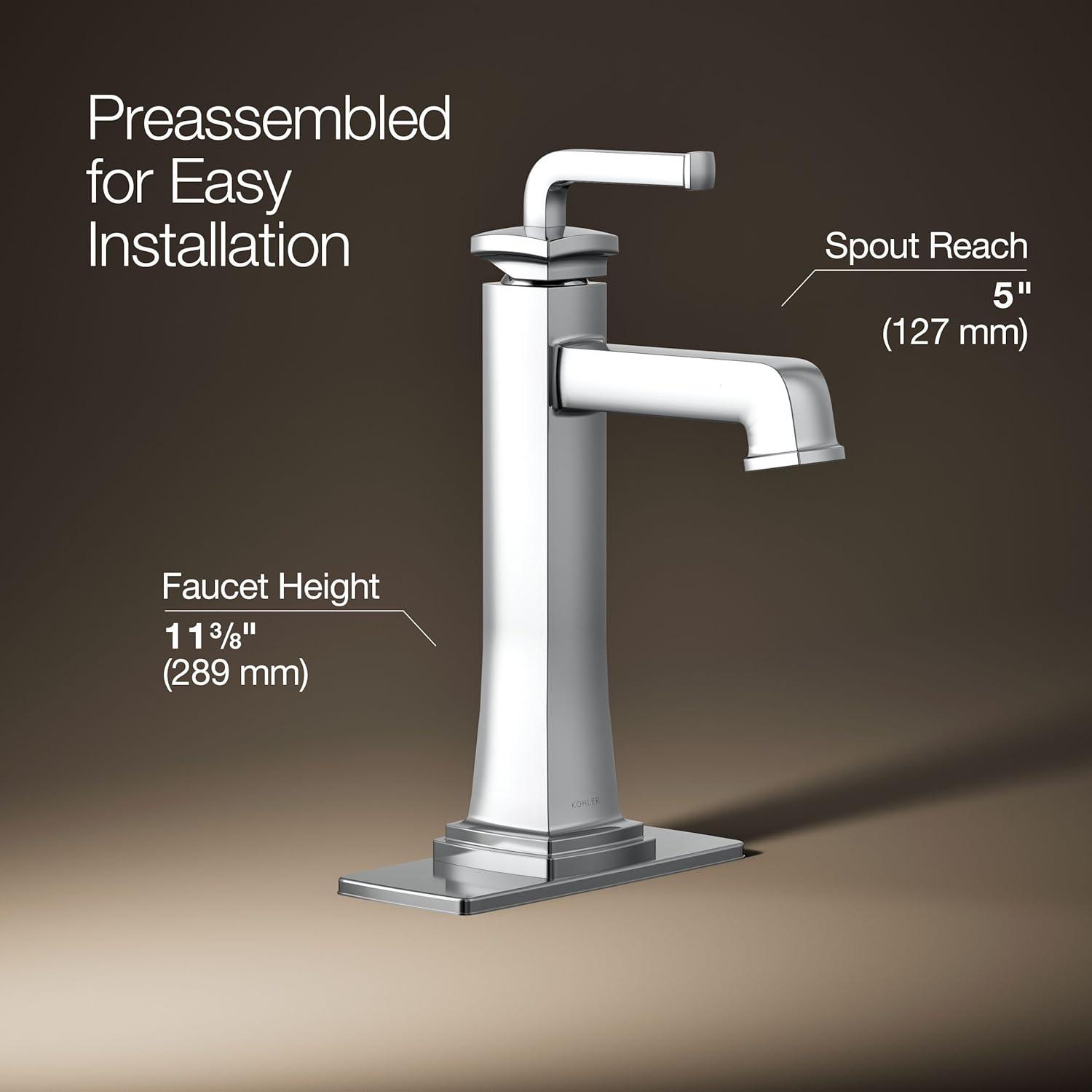 Kohler Riff Tall Single-Handle Bathroom Sink Faucet 1.2 GPM K-26430-4-CP