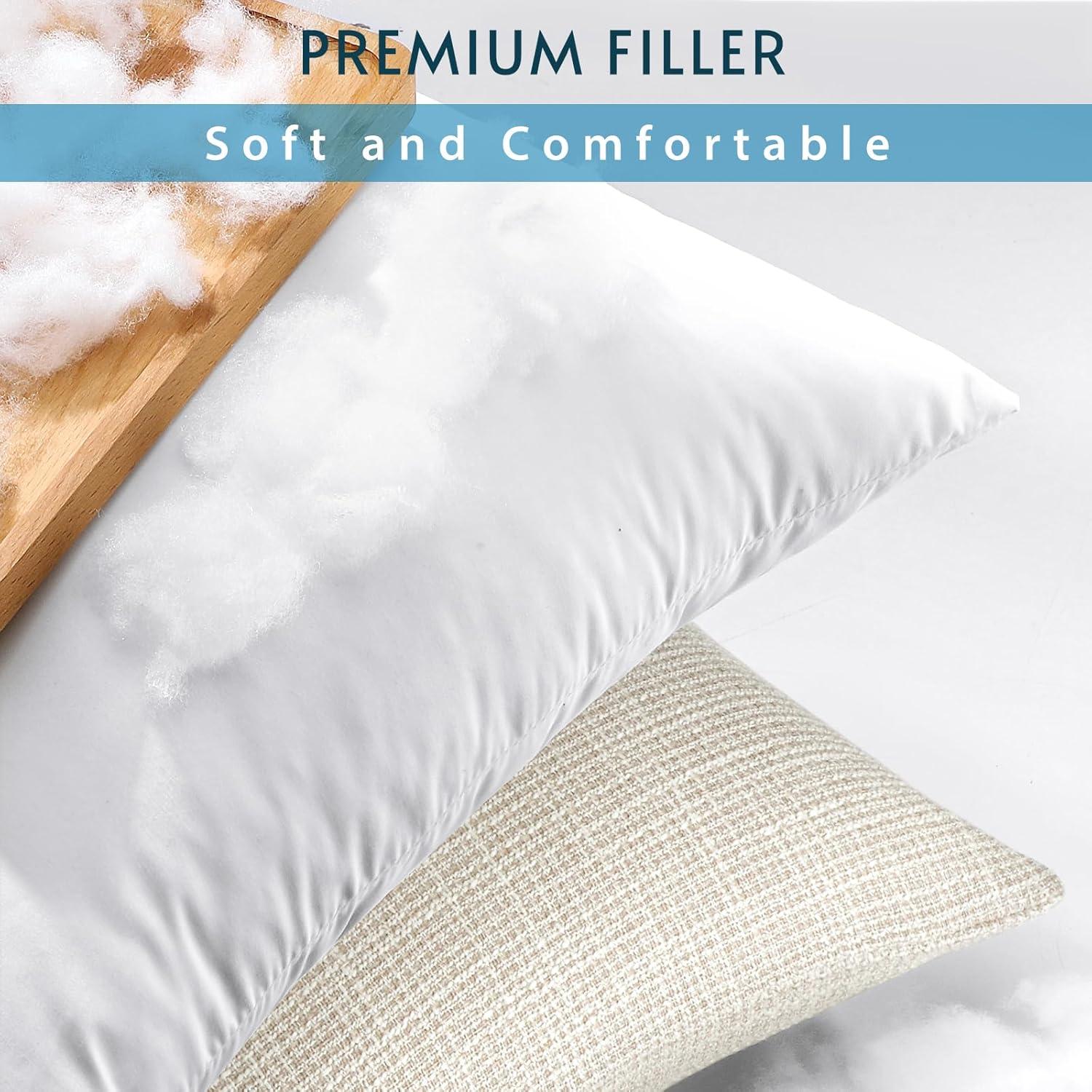 Unique Bargains Solid Indoor Linen Decorative Throw Pillow Cover 2 Pcs Beige 24" x 24"