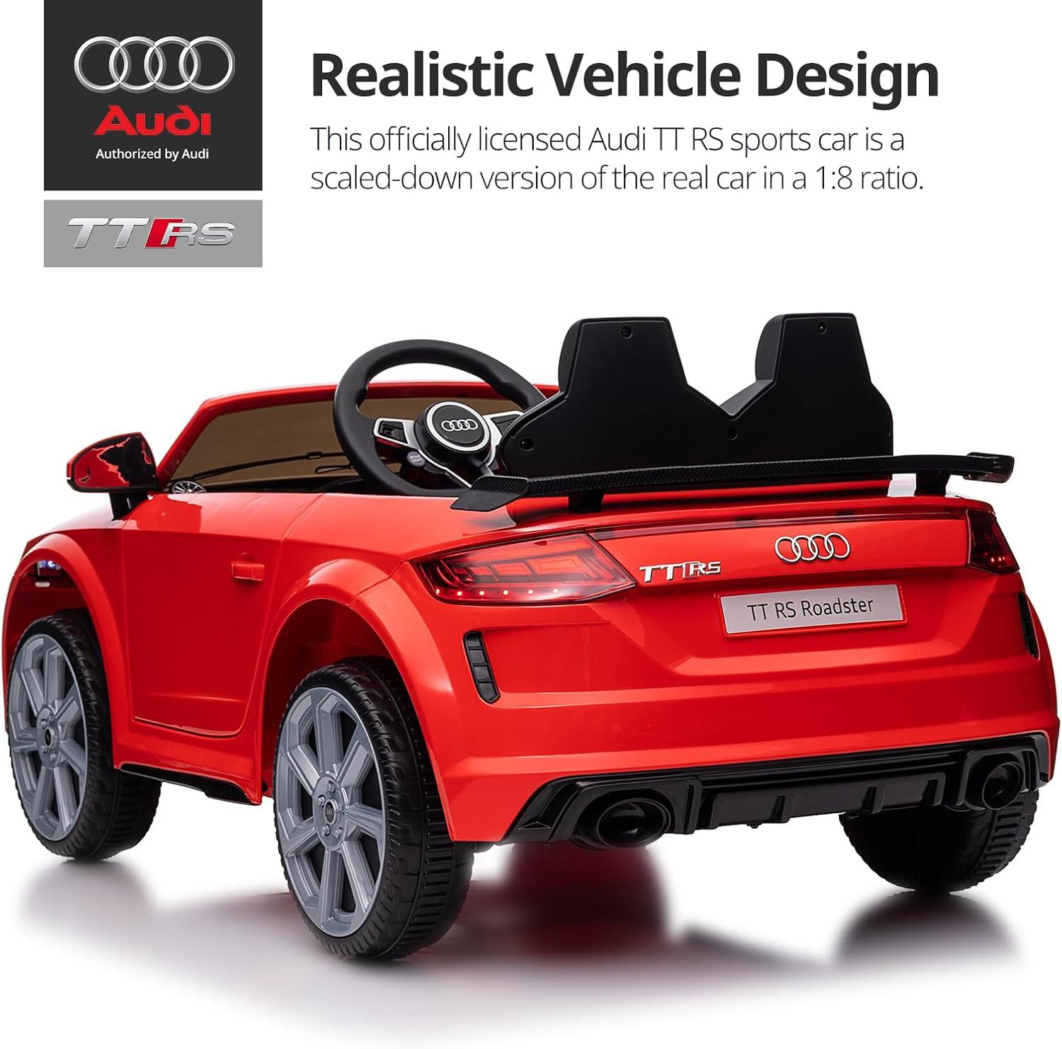 Electric Car for Kids, Licensed Audi 6V Ride on Toy Car for Toddlers with Remote, Bluetooth