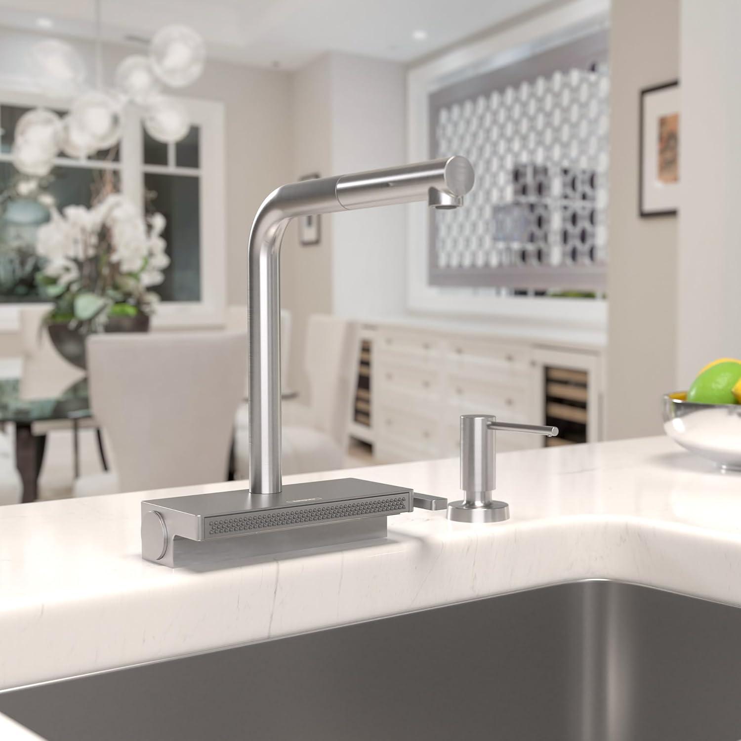 Aquno Select Kitchen Faucet with L-Shape 2-Spray Pull-Out Spout, 1.75