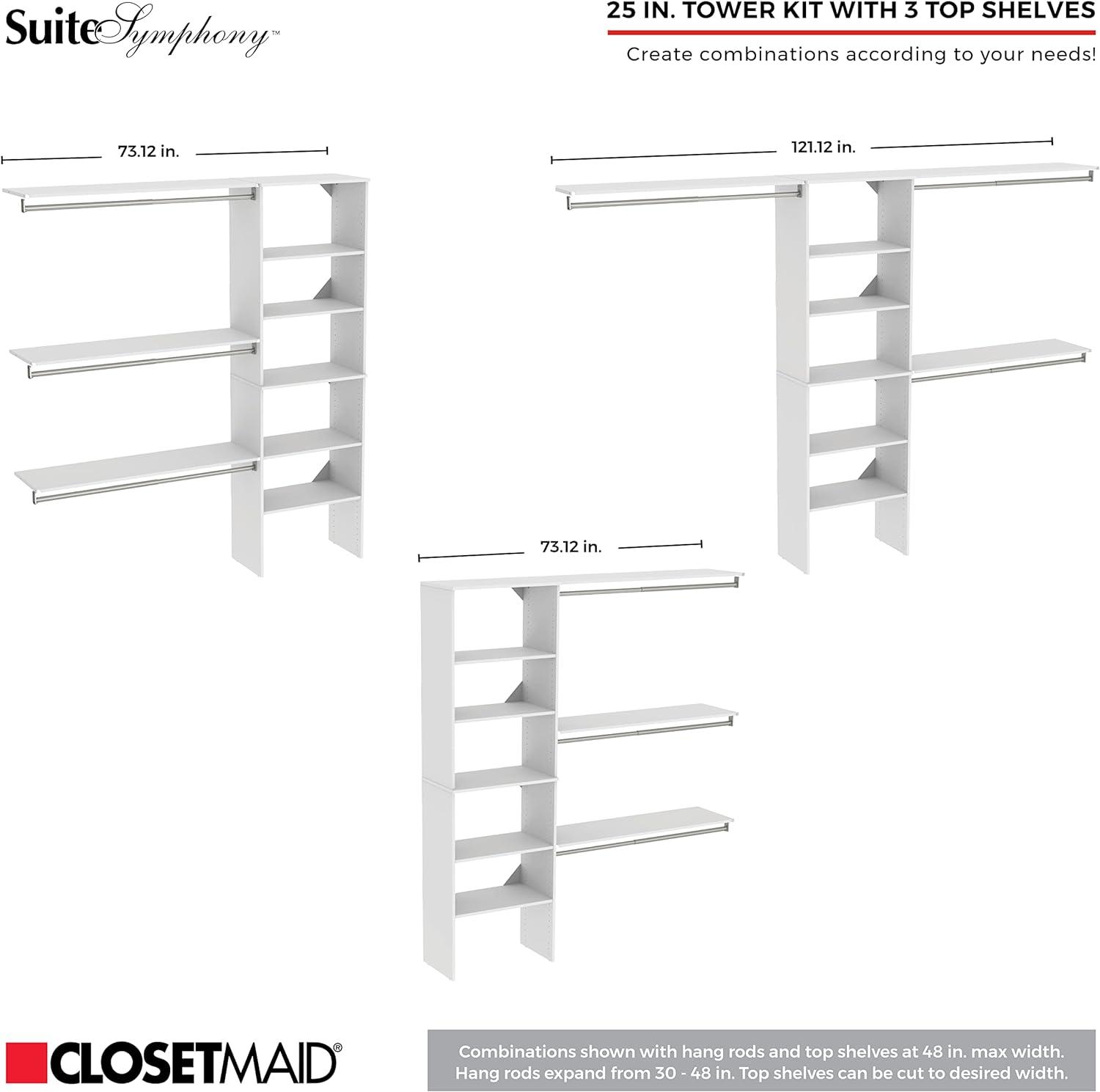 Gray 7-10 Foot Wide Closet System Kit with Adjustable Shelves