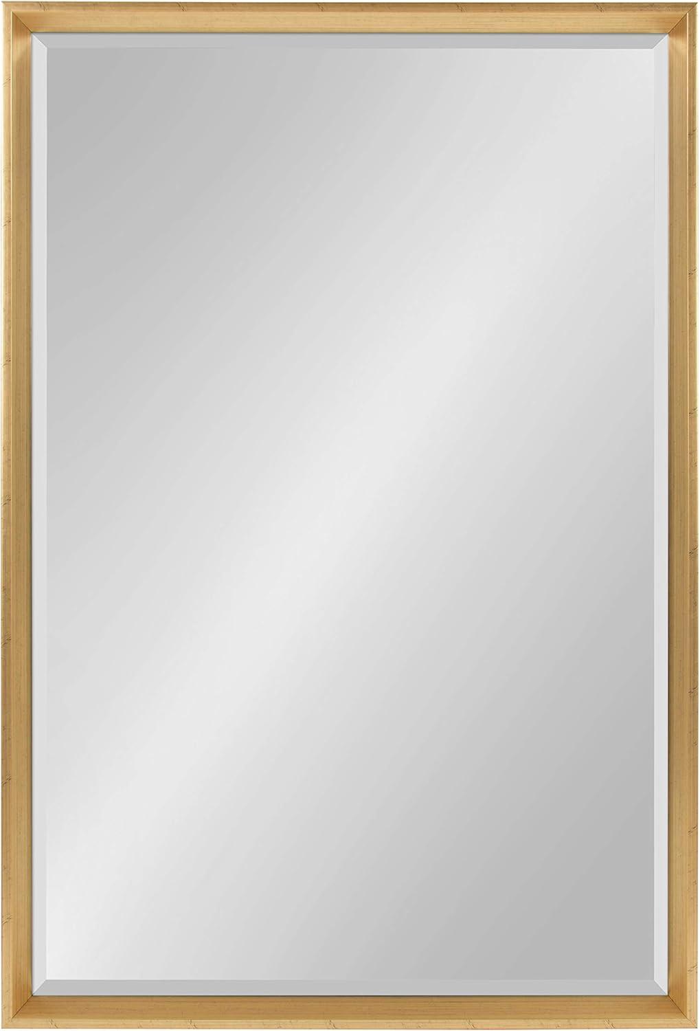 26" x 38" Calter Framed Wall Mirror Gold - Kate and Laurel: Modern Rectangle, No Assembly Required