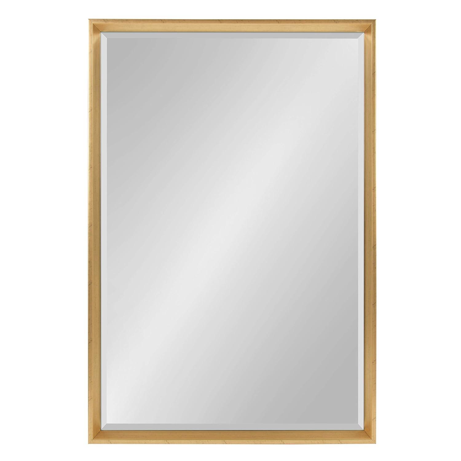 26" x 38" Calter Framed Wall Mirror Gold - Kate and Laurel: Modern Rectangle, No Assembly Required