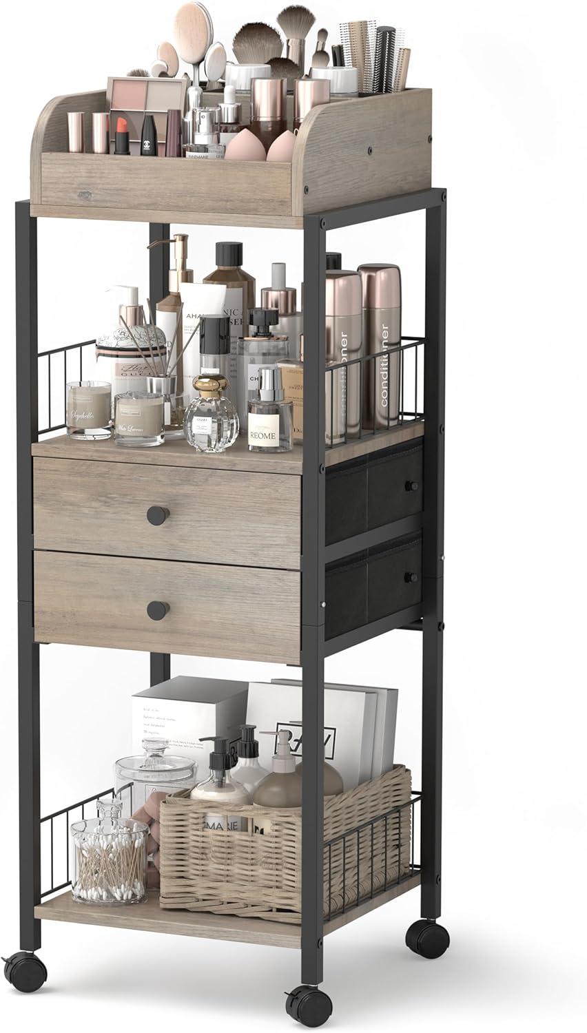 17 Stories Makeup Organizer, Floor Skincare Organizers Make Up Organizers And Storage With Drawers, Vanity Organizer Cosmetics Display Cases Holder For Skin Care Nail Polish Perfume