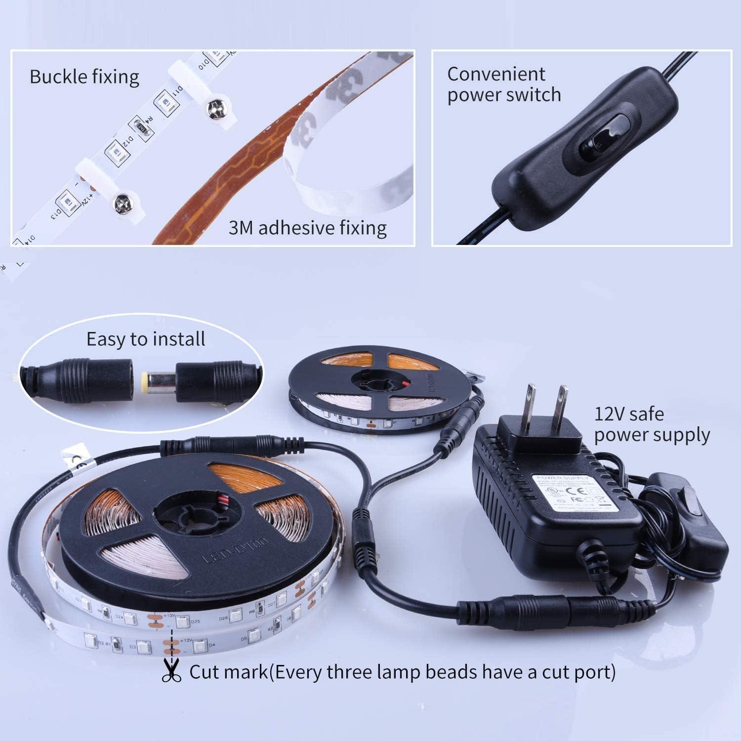 40 Foot Led Black Light Strip Kit, 720 Units Led, 12V Flexible Blacklight Fixtures, Non-Waterproof