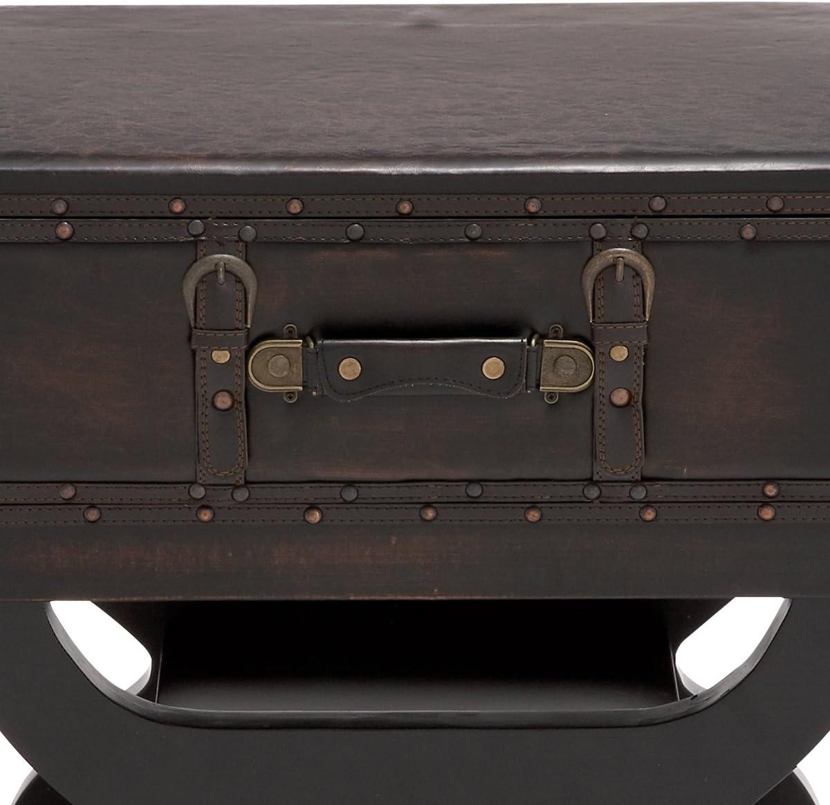 Olde London Suitcase Accent and End Table-Material:Wood