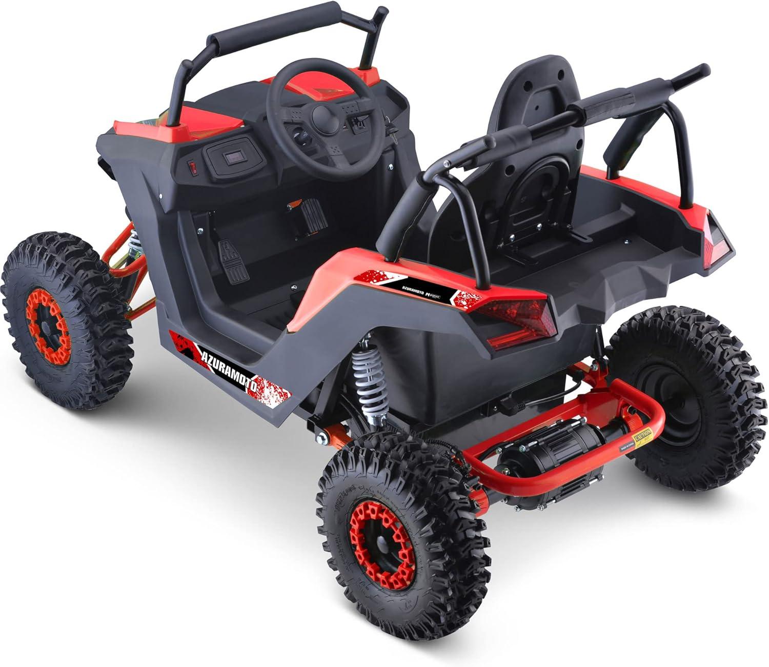 MotoTec Raider 48v 1200w UTV with Roll Cage Safety Bar, Adjustable Seat