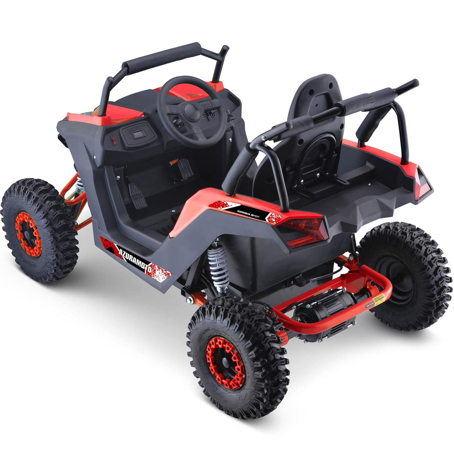 MotoTec Raider 48v 1200w UTV with Roll Cage Safety Bar, Adjustable Seat