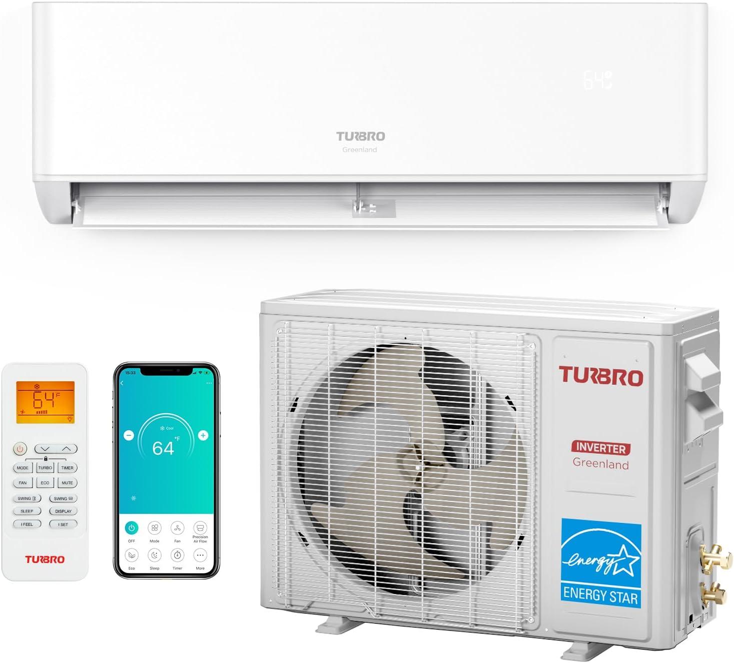 TURBRO 24,000 BTU White Ductless Mini Split AC with Heat Pump