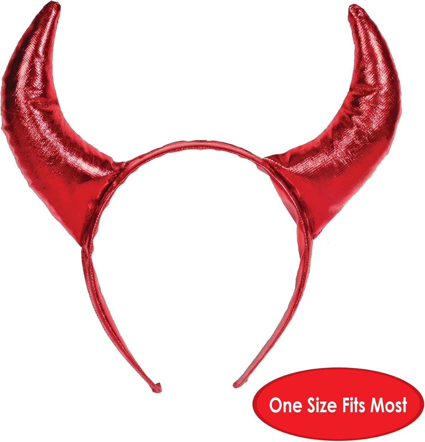 Shiny Red Fabric Devil Horns Headband for Cosplay