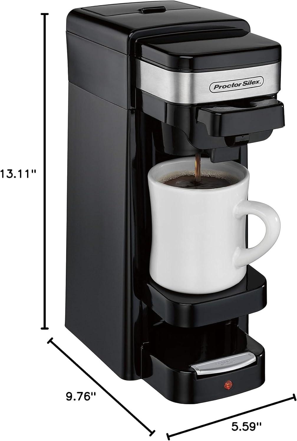 Proctor Silex Single Serve Coffee Maker Compatible w/ K-Cup Pods or Grounds  (Used)