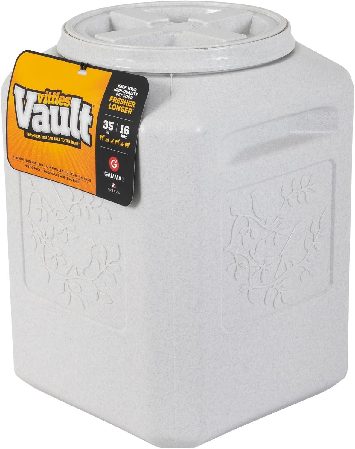 Gamma2 Vittles Vault Bird Seed Dry Pet Food Storage Container for Birds, Gray, Up To 35 Pound Capacity