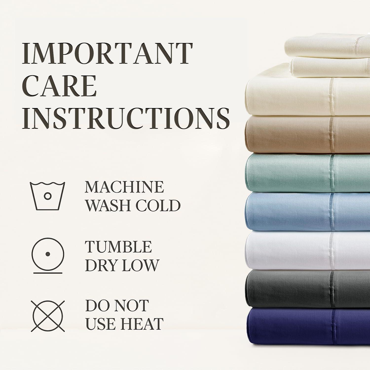 Hyde Lane Luxury 1000 Thread Count 100% Cotton Sheets | Very Soft & Thick - Fits Upto 20" Mattress | Sateen Weave Bed Sheets 18" Deep Pocket- 4 PC Sheet Set (Grey, California King)