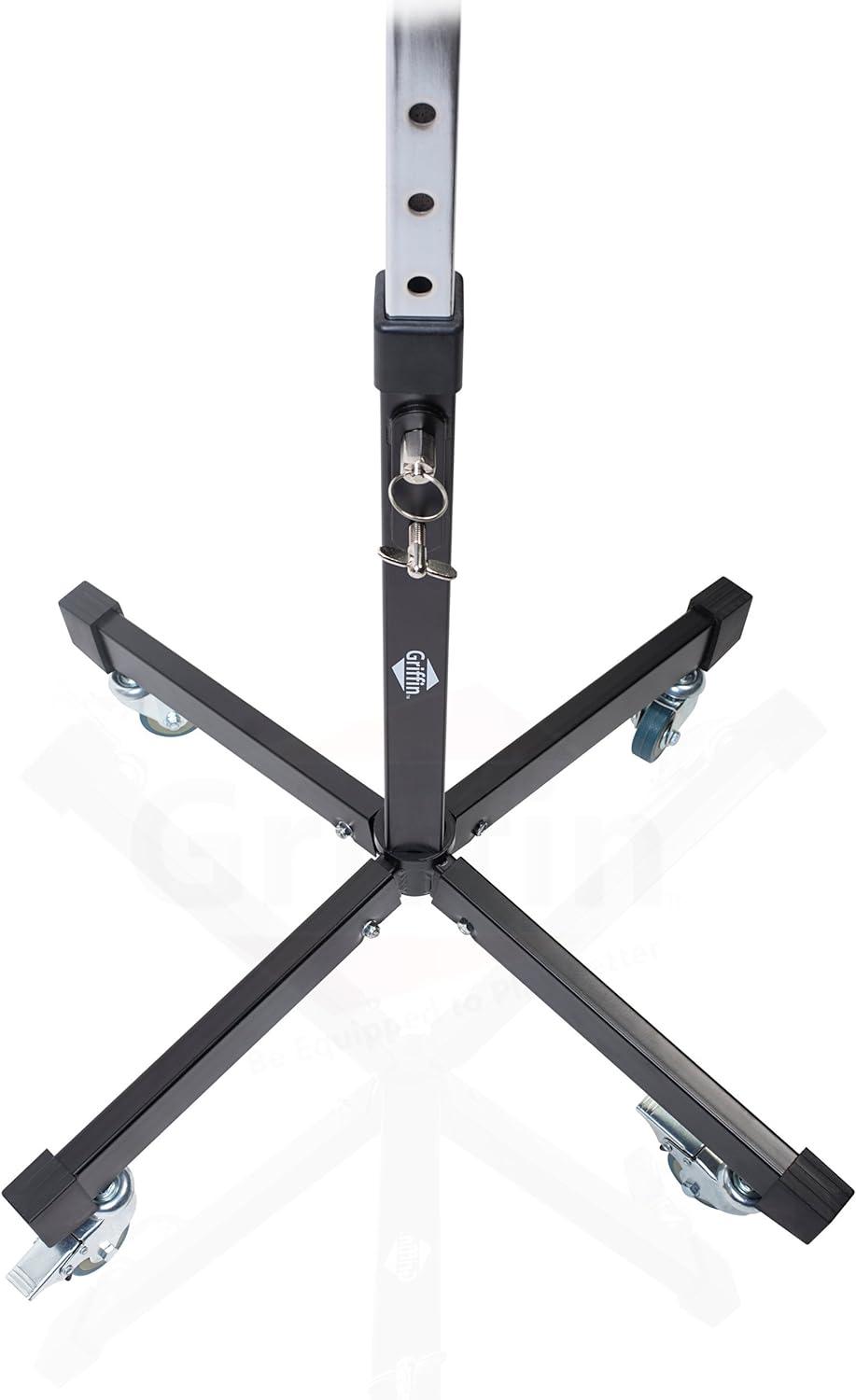 Black Adjustable Steel DJ Mixer Stand with Casters