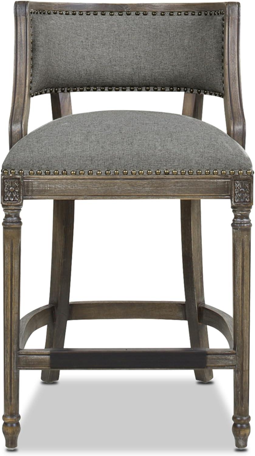Jennifer Taylor Home Paris 26.5" Counter Bar Stool Dark Heathered Grey Linen