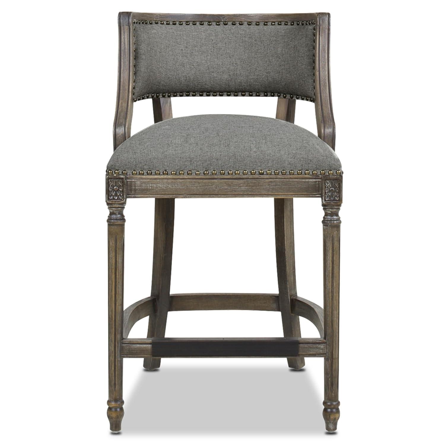 Jennifer Taylor Home Paris 26.5" Counter Bar Stool Dark Heathered Grey Linen