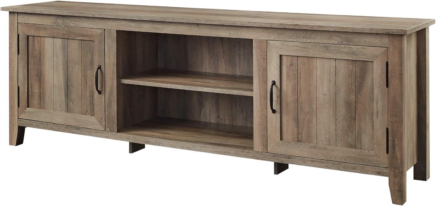 Modern Farmhouse 70" Gray TV Console with Cabinet Storage