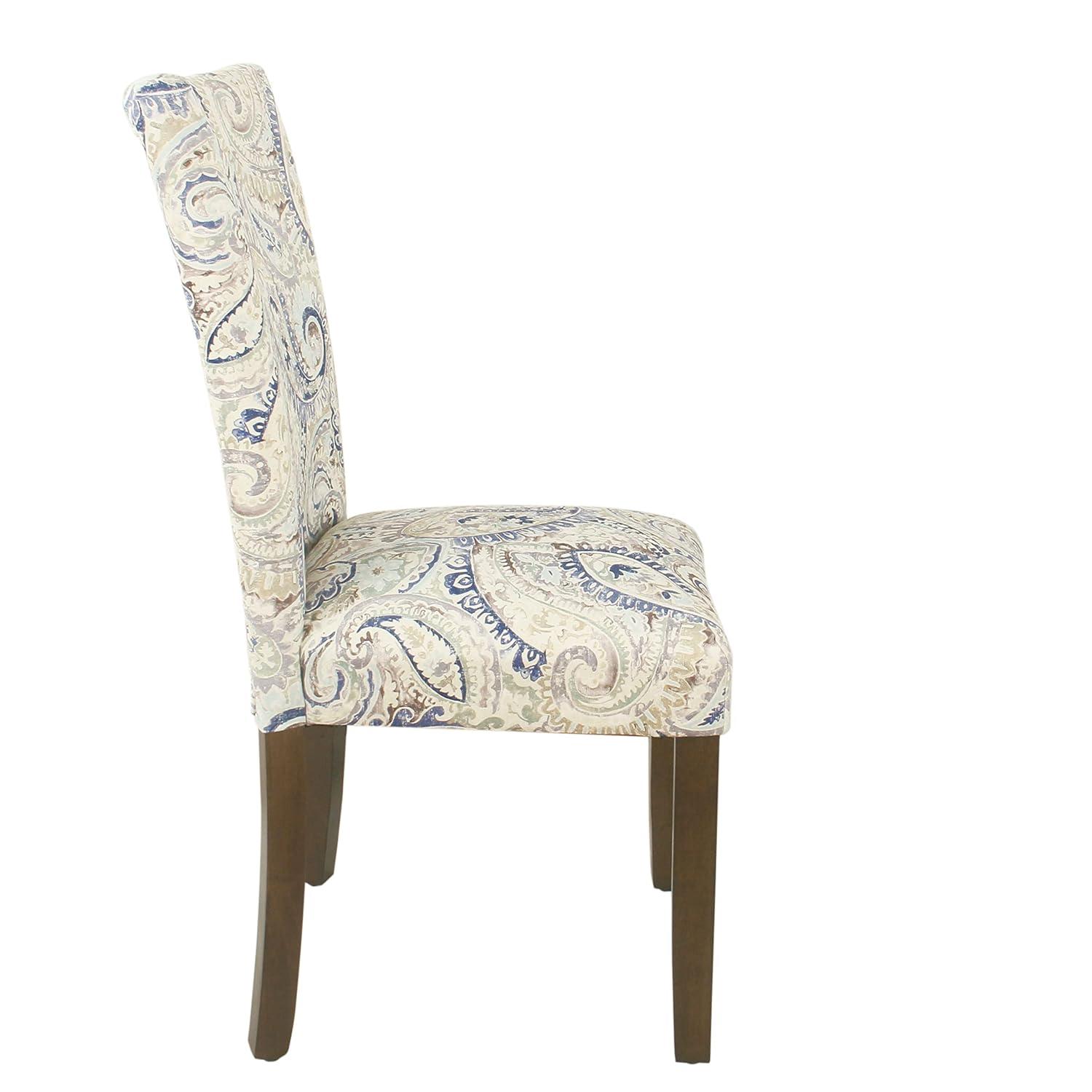 Set of 2 Parson Dining Chair Blue Velvet Paisley Print - HomePop: Upholstered, Foam-Filled, Hardwood Frame