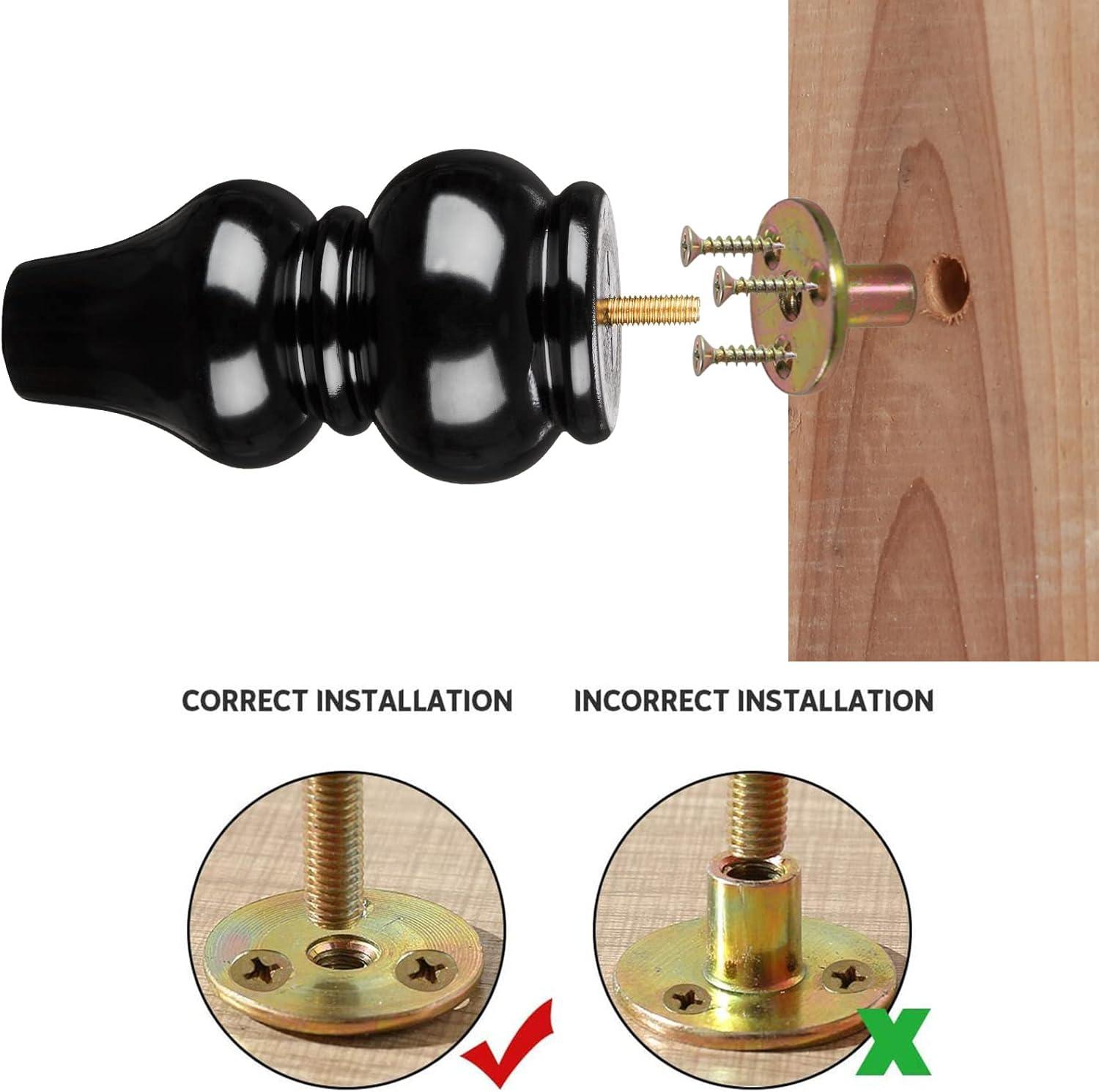 Wood Furniture Legs-Round Couch Legs, Sofa Legs Set of 4,Couch Legs Replacement,for Chair Legs Dresser Legs Cabinet Legs(6 inch Wood Color)